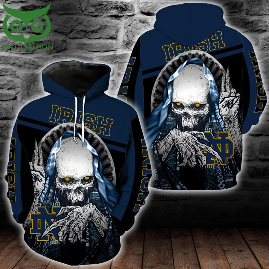 NCAA Notre Dame Fighting Irish Skull Hoodie and T-shirt