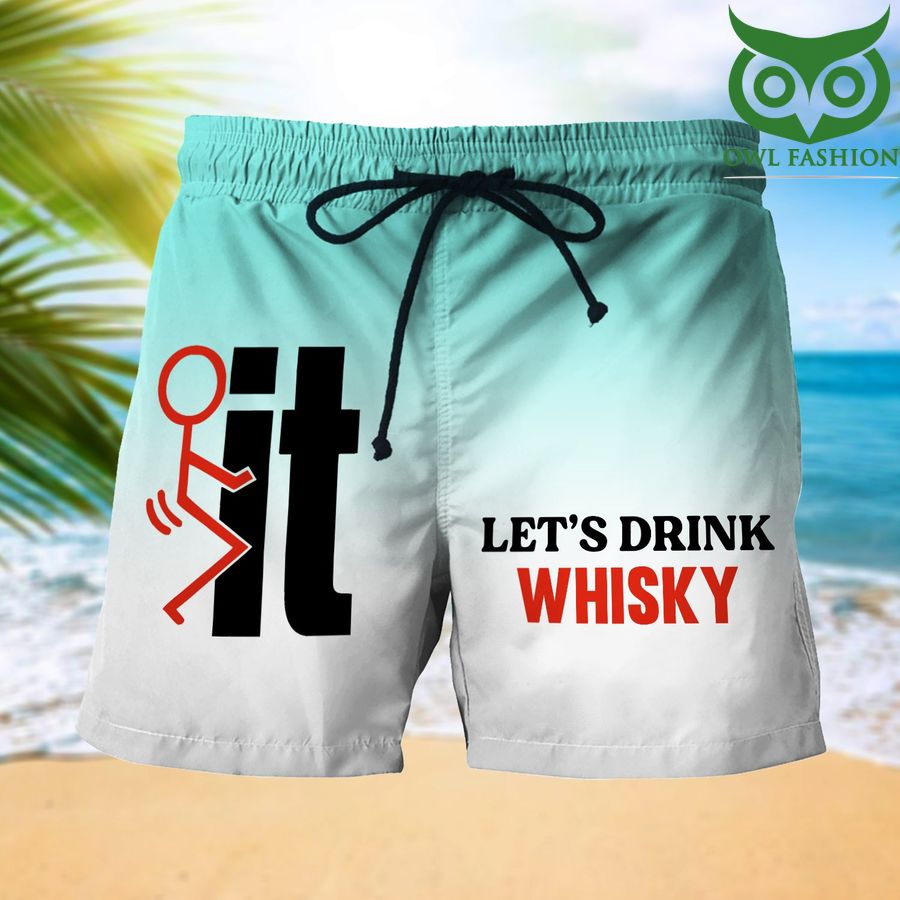 3D Let's drink whisky Summer Beach Short