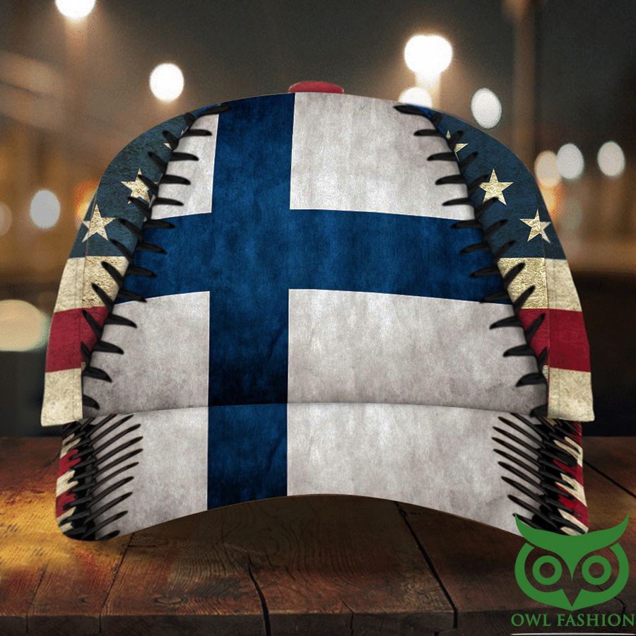74 Finland Flag American Flag Classic Cap Mens Pride Finland Patriot Merch Gift For Dad