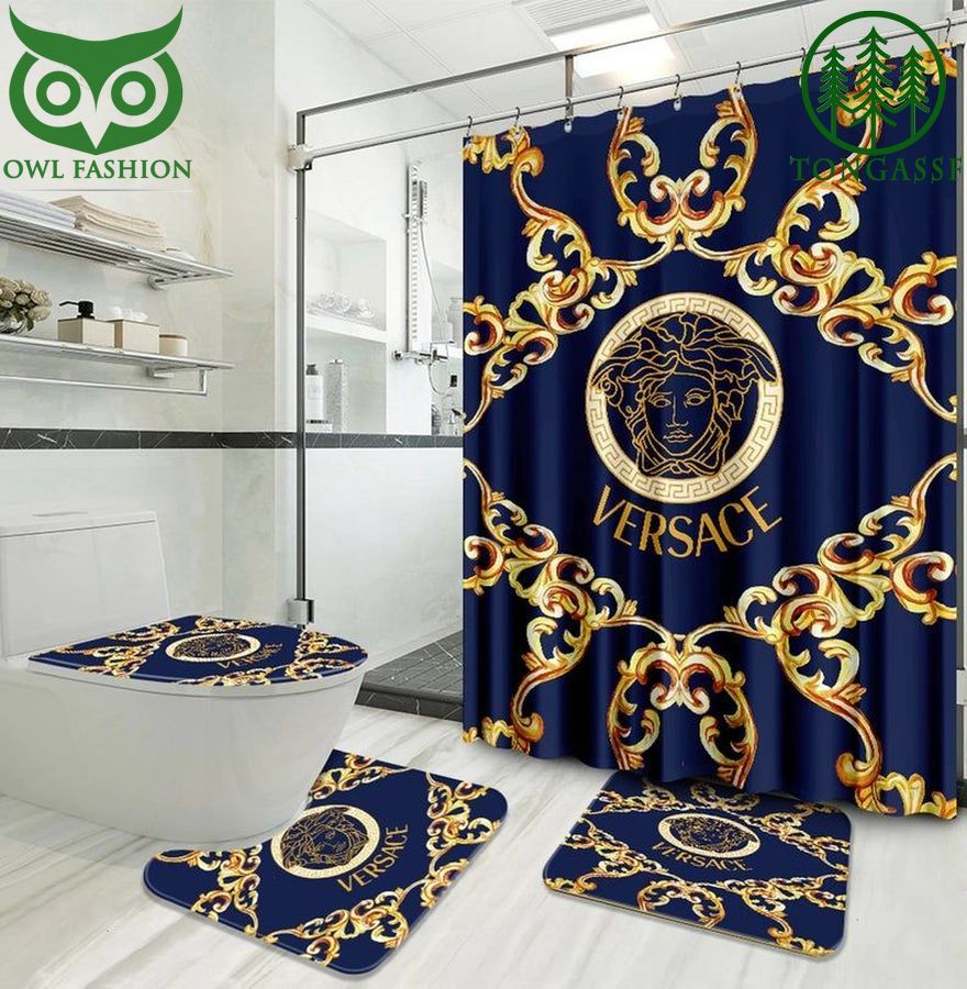 204 Versace Type 3 Shower Curtain Waterproof Luxury Bathroom Decoration Luxury Brand Window Curtains