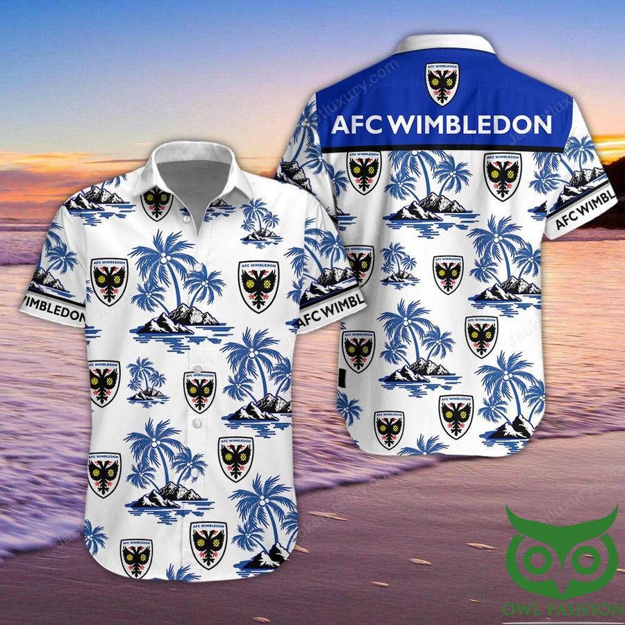 AFC Wimbledon Button Up Hawaiian Shirt