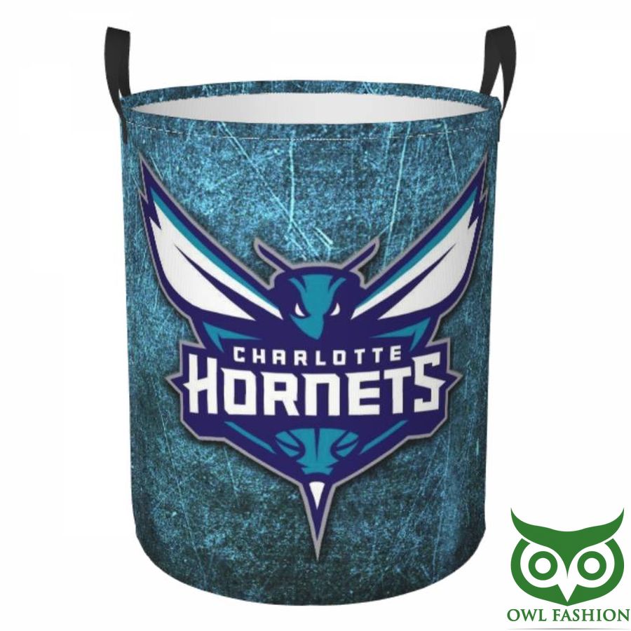 Charlotte Hornets Circular Hamper Blue Laundry Basket
