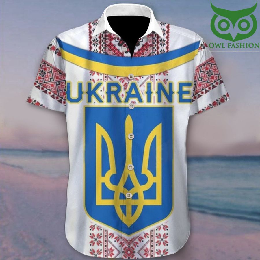 Ukraine Pattern Hawaii Shirt Ukrainian Support Trident Ukraine Symbol Merch