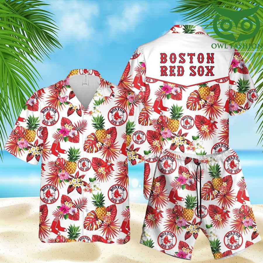 Boston Red Sox 3D Hawaiian Shirt Shorts aloha summer