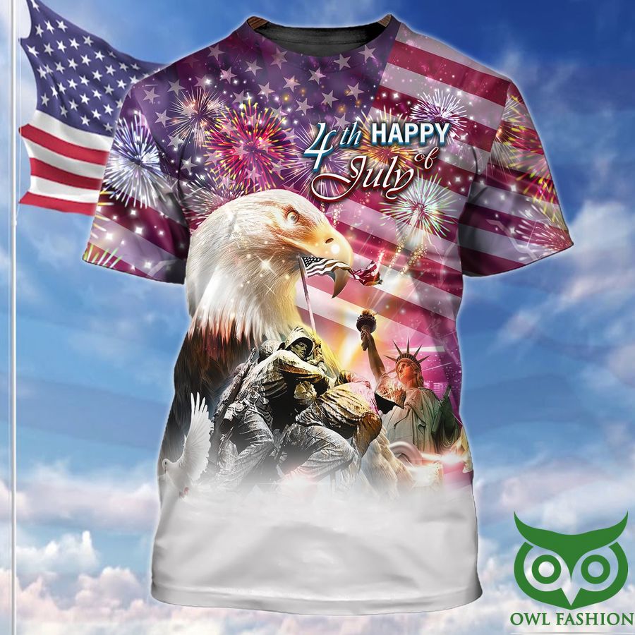 Happy 4th Of July Twinkle Firework Celebration 3D T-shirt