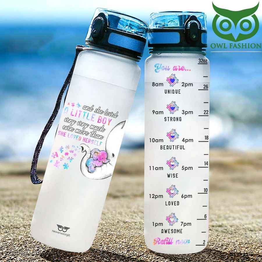 And She Loved Very Very Much Even More Than Autism Water Tracker Bottle 