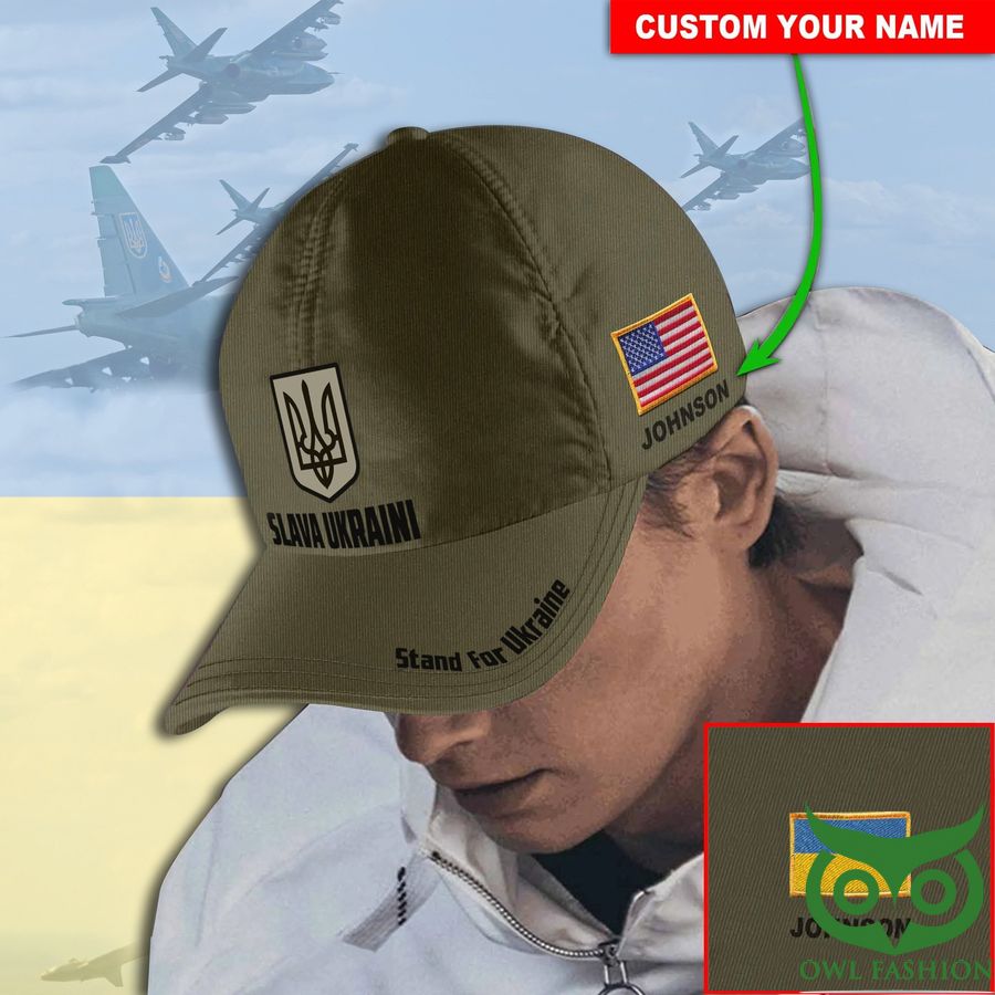 Personalized Slava Ukraini American Stand For Ukraine Classic Cap Support Ukraine Merchandise