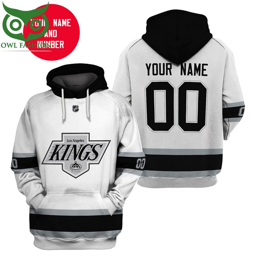 Custom Name Number NHL LOS ANGELES KINGS 3D white Hoodie and T-shirt