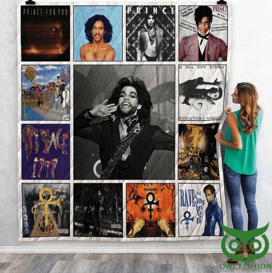 The Artist Prince White Famous Albums Quilt Blanket