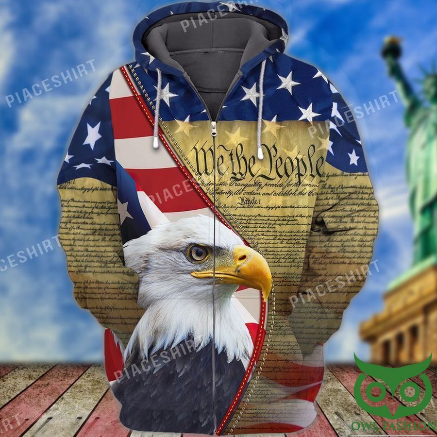 USA Preamble to the United States Constitution Style 3D Hoodie