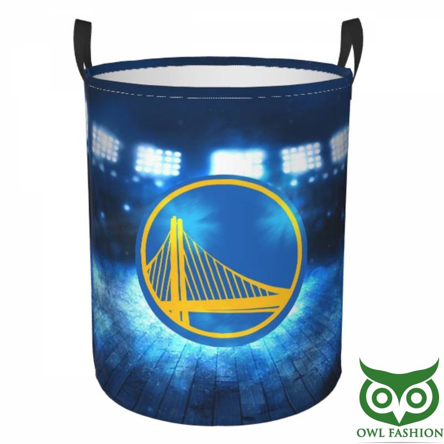 4 NBA Golden State Warriors Circular Hamper with Logo Laundry Basket