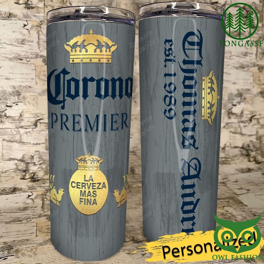 161 Premier Corona Beer Personalized Skinny Tumbler