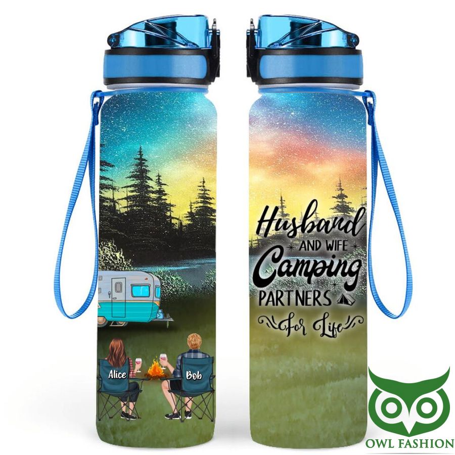 80 Personalized Camping Husband and Wife Camping Partner Water Tracker Bottle