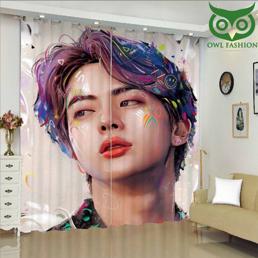 Artwork Of Jin Bts Window shower curtains waterproof decoration rooom