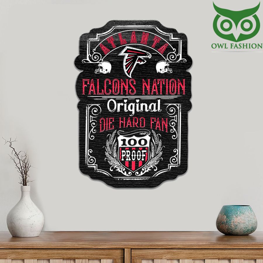 Die Hard Fan Atlanta Falcons Nation 100 Proof Metal Cut Sign