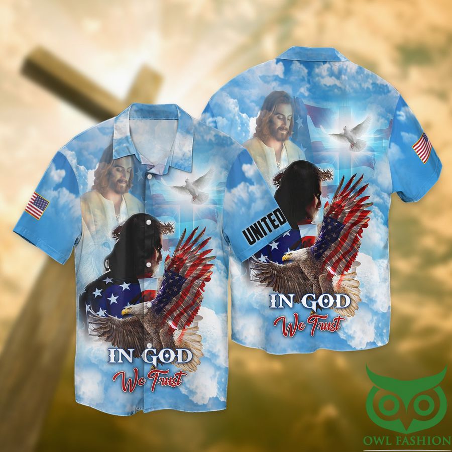 Eagle American In God We Trust Flag Independence Day Hawaiian Shirt