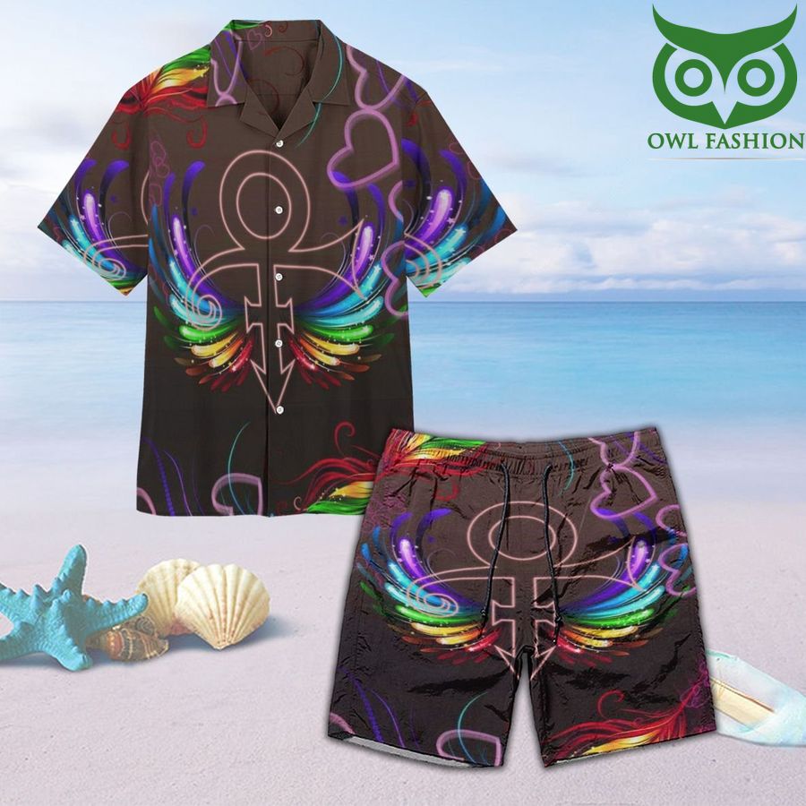 The Artist Prince rainbow wings unisex Hawaiian shirt short