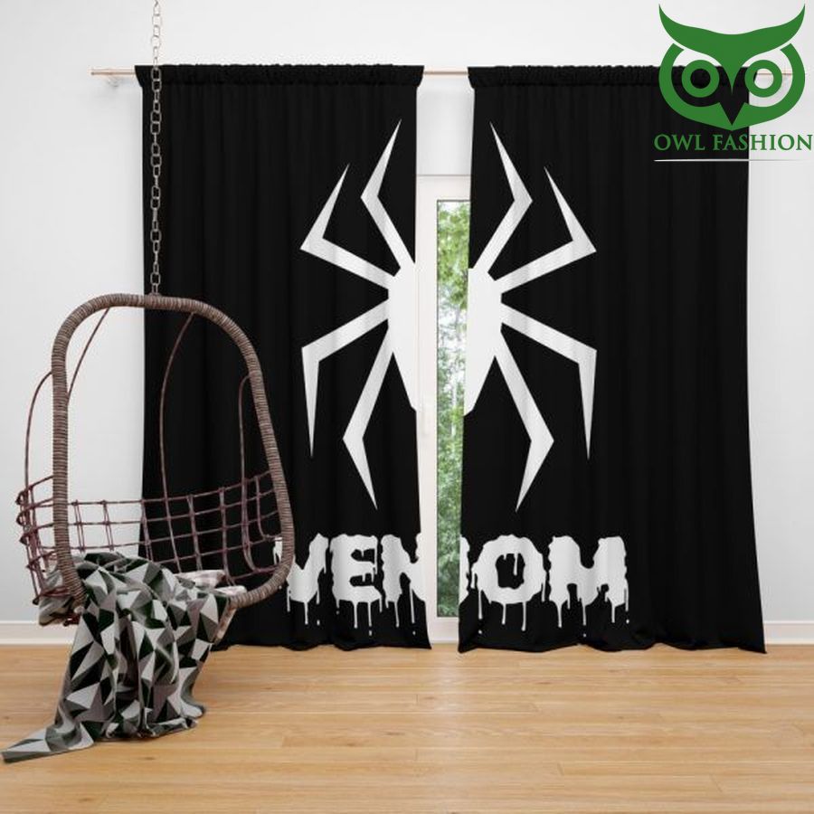 Venom Movie Black Shapes Symbol Venom Shower Curtain Waterproof Bathroom Sets Window Curtains Home Decor