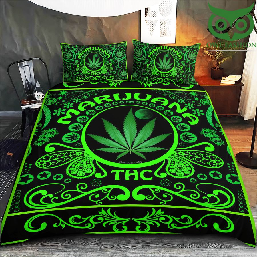 Weed Marijuana THC Bedding Set