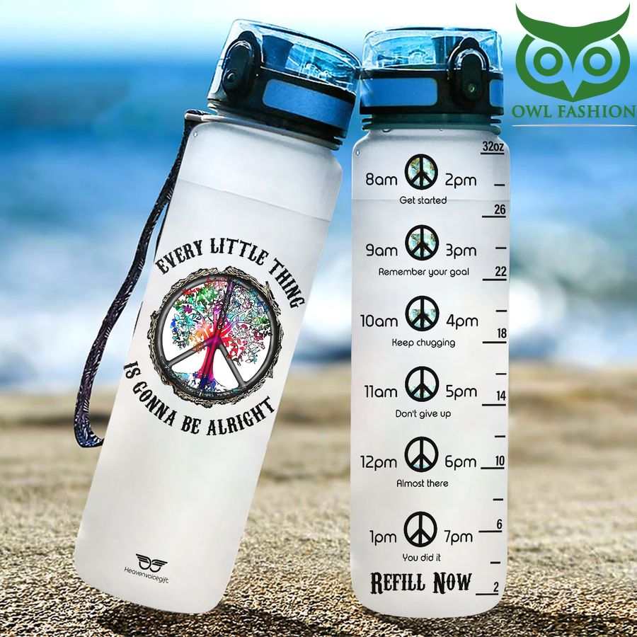 20 Every Little Thing Is Gonna Be Alright Hippie Water Tracker Bottle