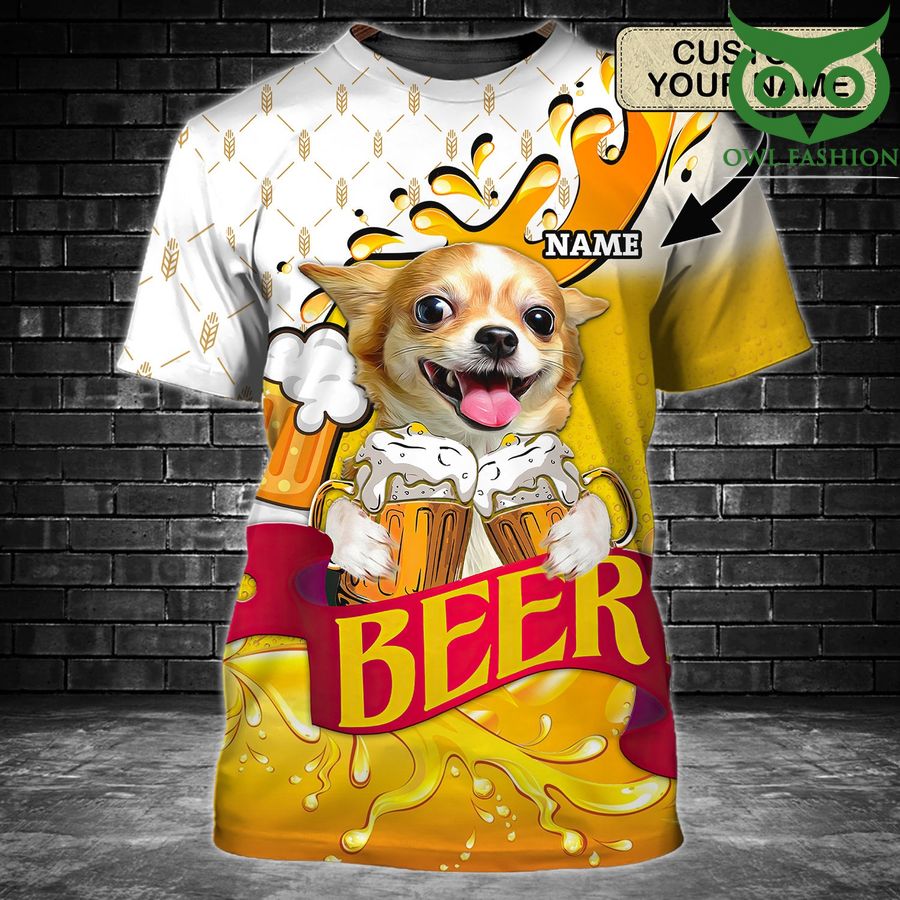 Chihuahua Beer Personalized Name 3D T Shirt
