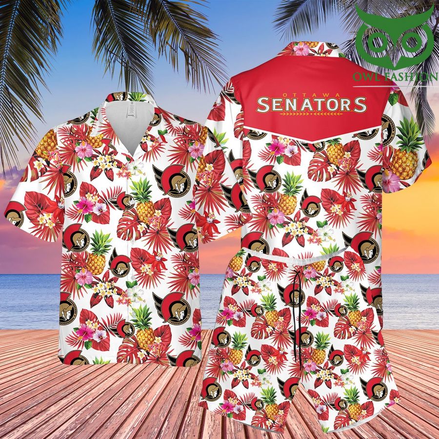 Ottawa Senators 3D Hawaiian Shirt Shorts aloha summer