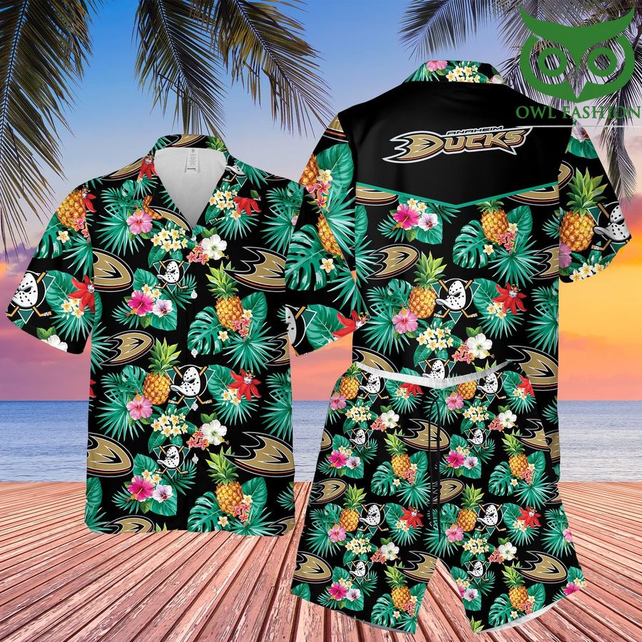 Anaheim The Ducks 3D Hawaiian Shirt Shorts aloha summer