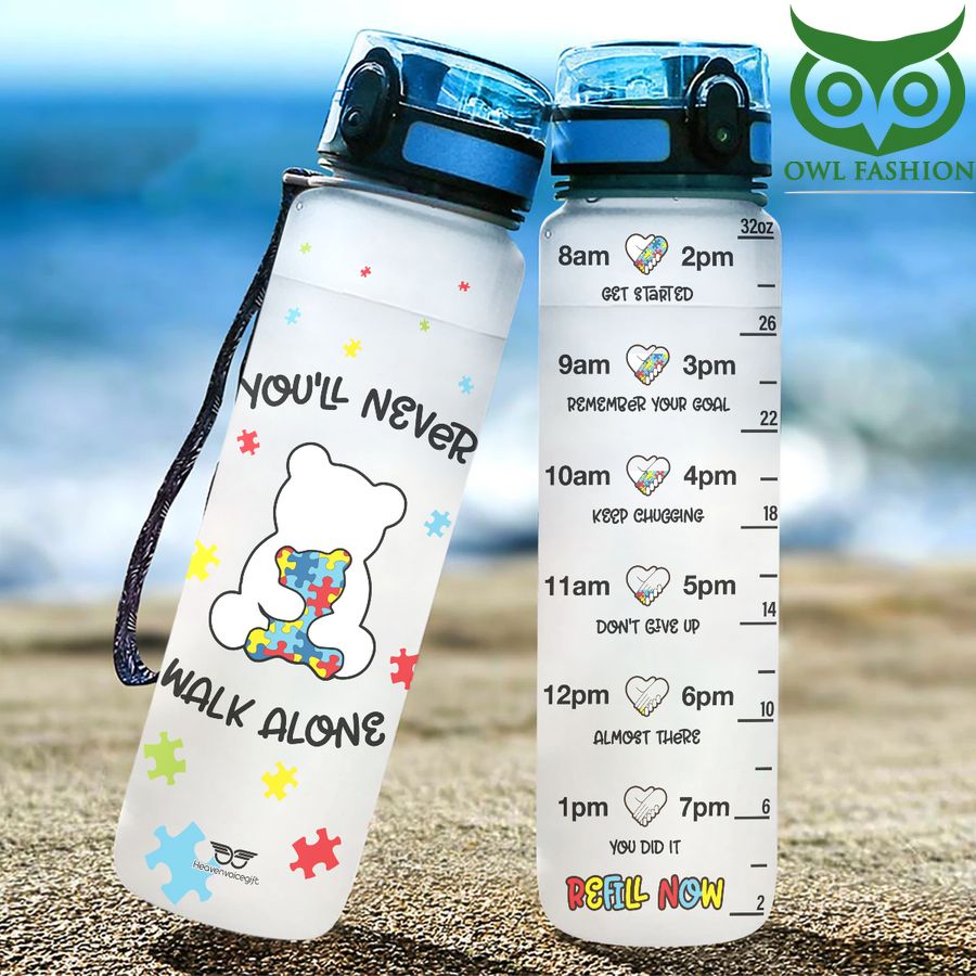 You'll Never Walk Alone Autism Water Tracker Bottle 