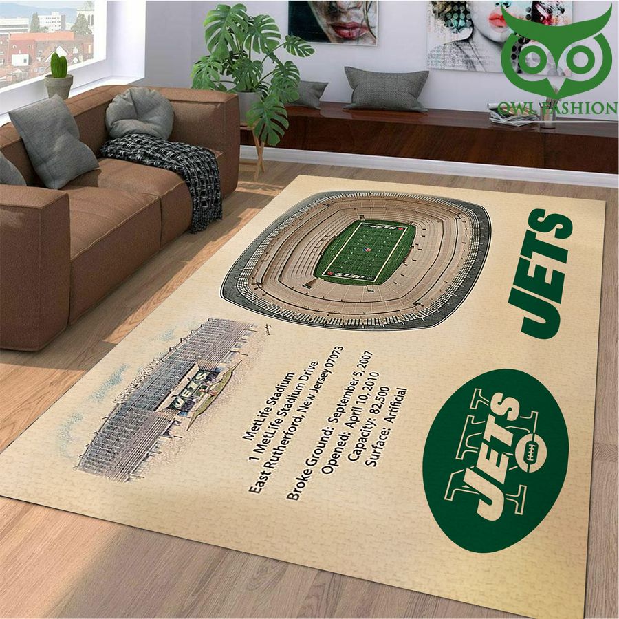 432 Fan Design New York Jets Stadium 3D View Area Rug