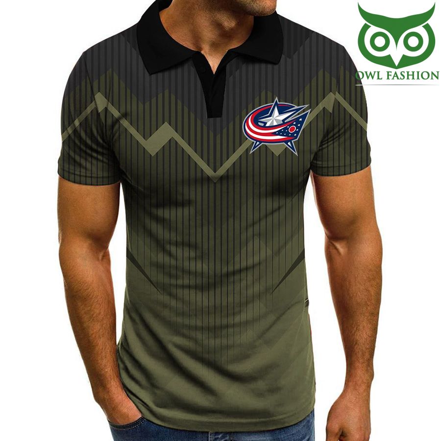 158 NHL Columbus Blue Jackets Specialized Polo With Multi Color Limited Edtion