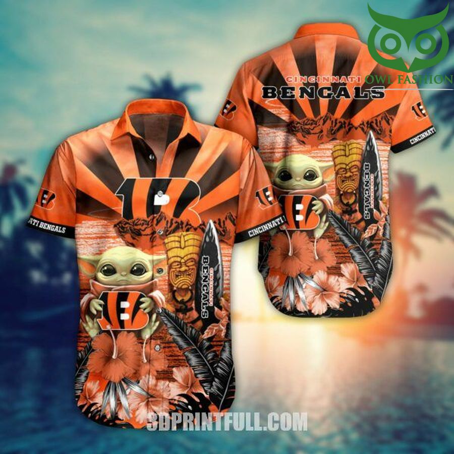 NFL Cincinnati Bengals Baby Yoda Style Summer Hawaiian Shirt
