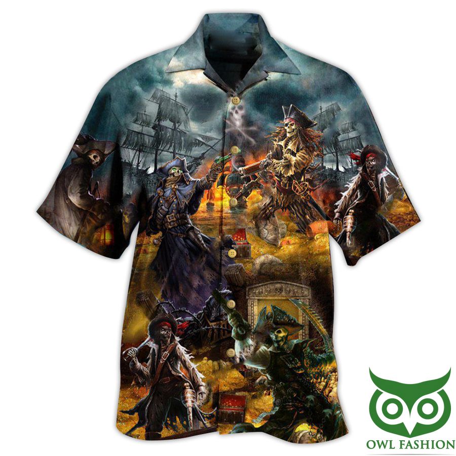 Pirate Skull Treasure Hunting Edition Hawaiian Shirt