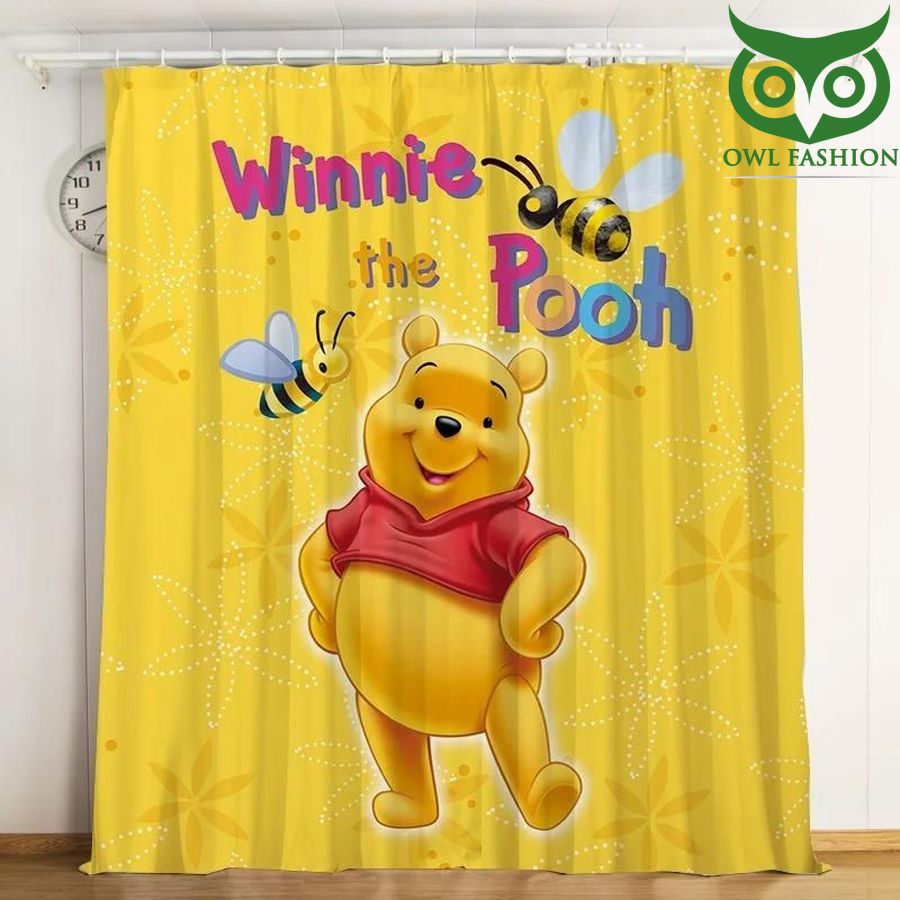 Winnie The Pooh And Bee 3d Printed Shower Curtain Waterproof Bathroom Sets Window Curtains Home Decor