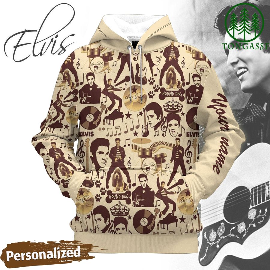 81 Personalized The King Elvis Presley music performance patterns 3d Hoodie