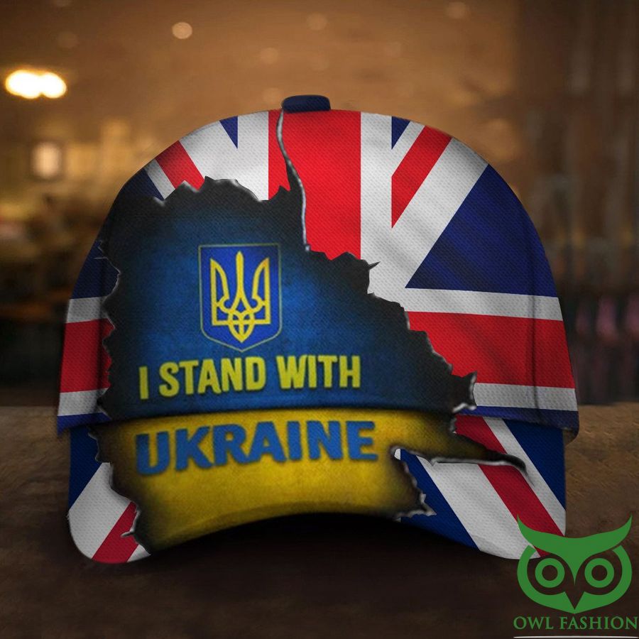 I Stand With Ukraine UK Flag Classic Cap 2022 Pray For Ukraine Anti Putin Classic Caps Merch For UK
