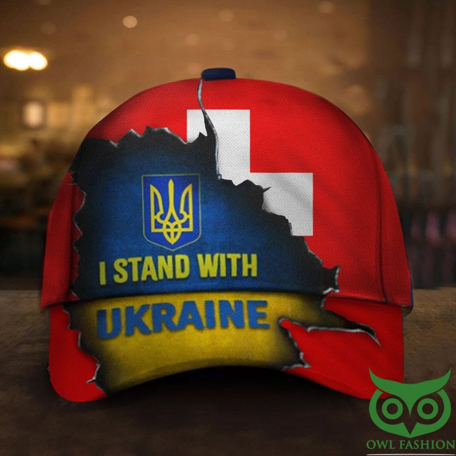 I Stand With Ukraine Switzerland Flag Classic Cap Anti Putin Pray For Ukraine Classic Caps Merch Swiss Gift
