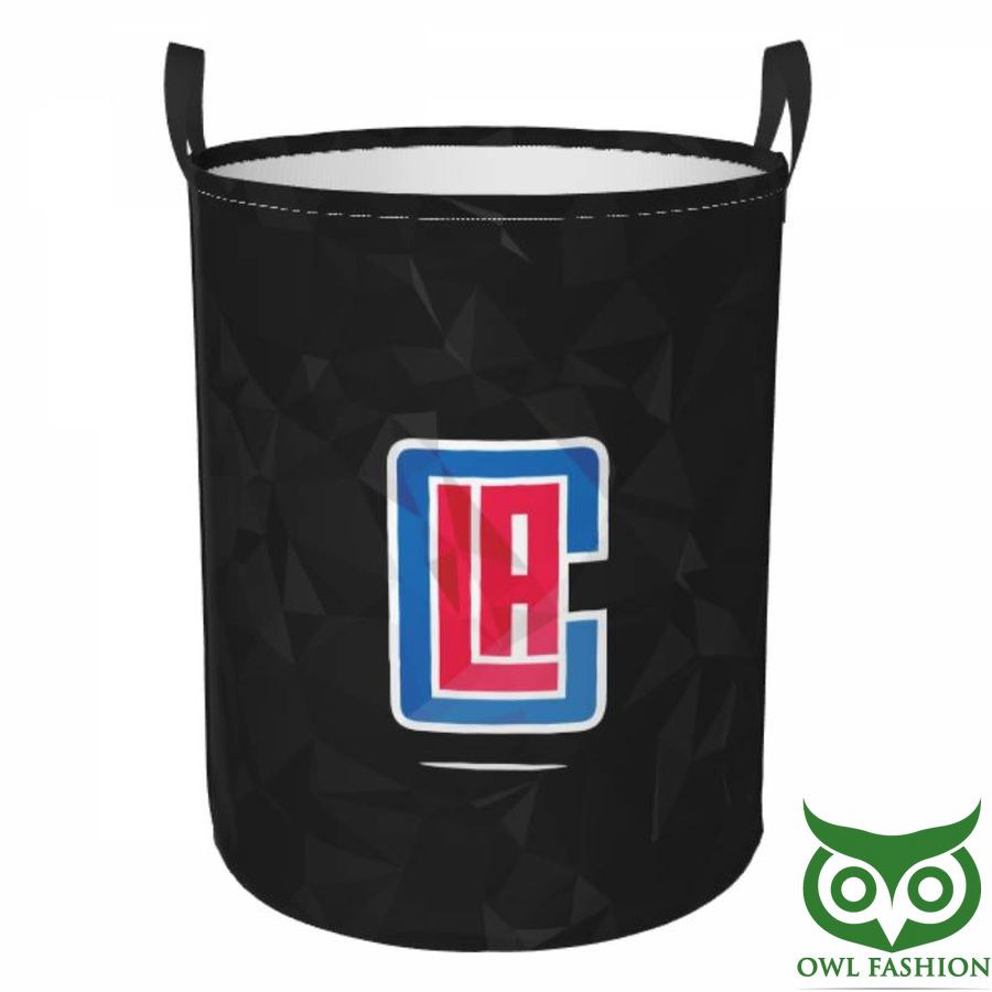 27 LA Clippers Circular Hamper Black with Logo Laundry Basket