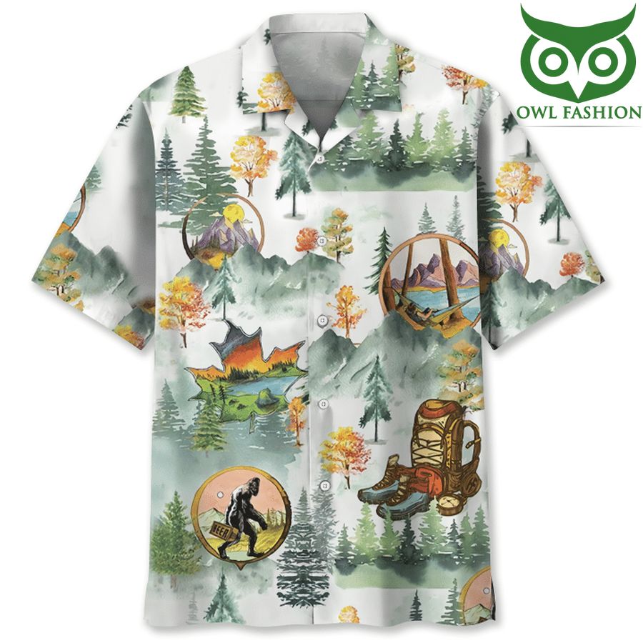 CAMPING BIGFOOT HAWAIIAN SHIRT