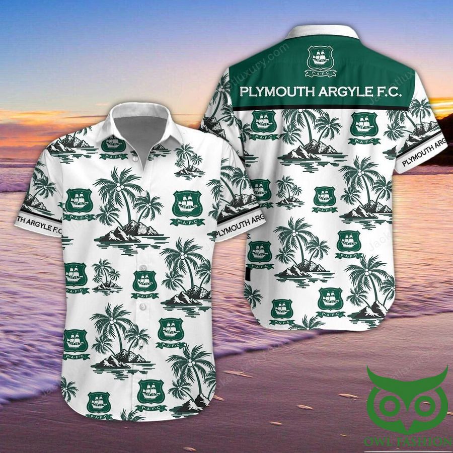 Plymouth Argyle Button Up Hawaiian Shirt
