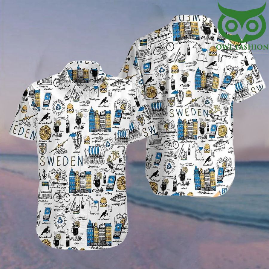 Sweden Hawaii Shirt I Love Sweden Beach Vacation Clothes Gift For Men