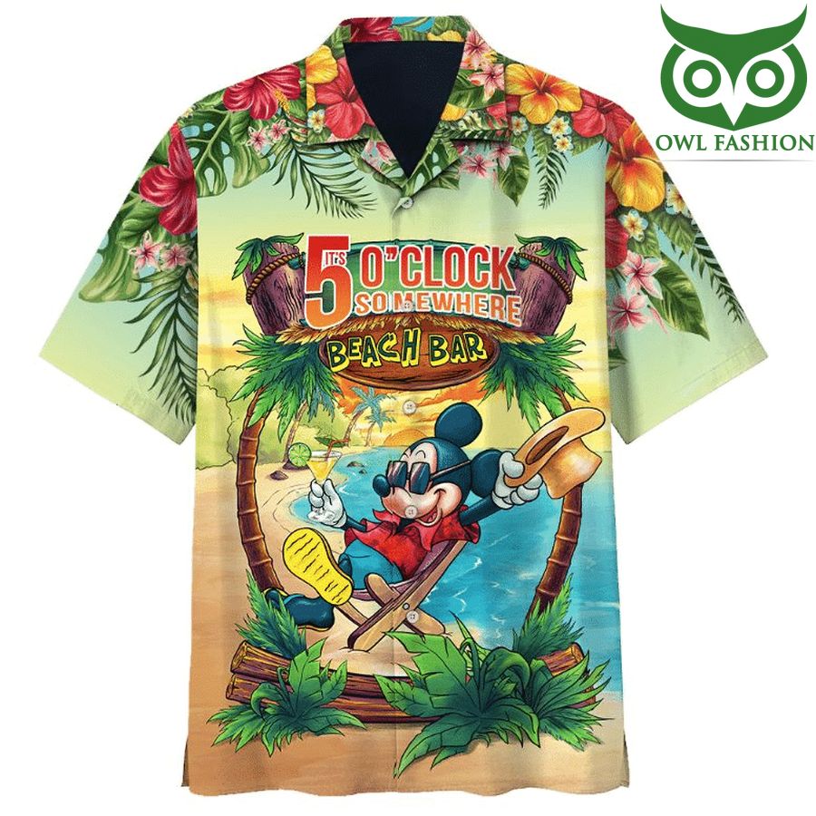 Mickey Mouse Disney It’s 5 O’clock Somewhere Beach Bar Hawaiian Shirt