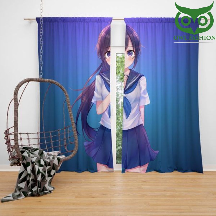 Japanese School Uniform Anime Bedroom Window shower curtain set waterproof room decoration