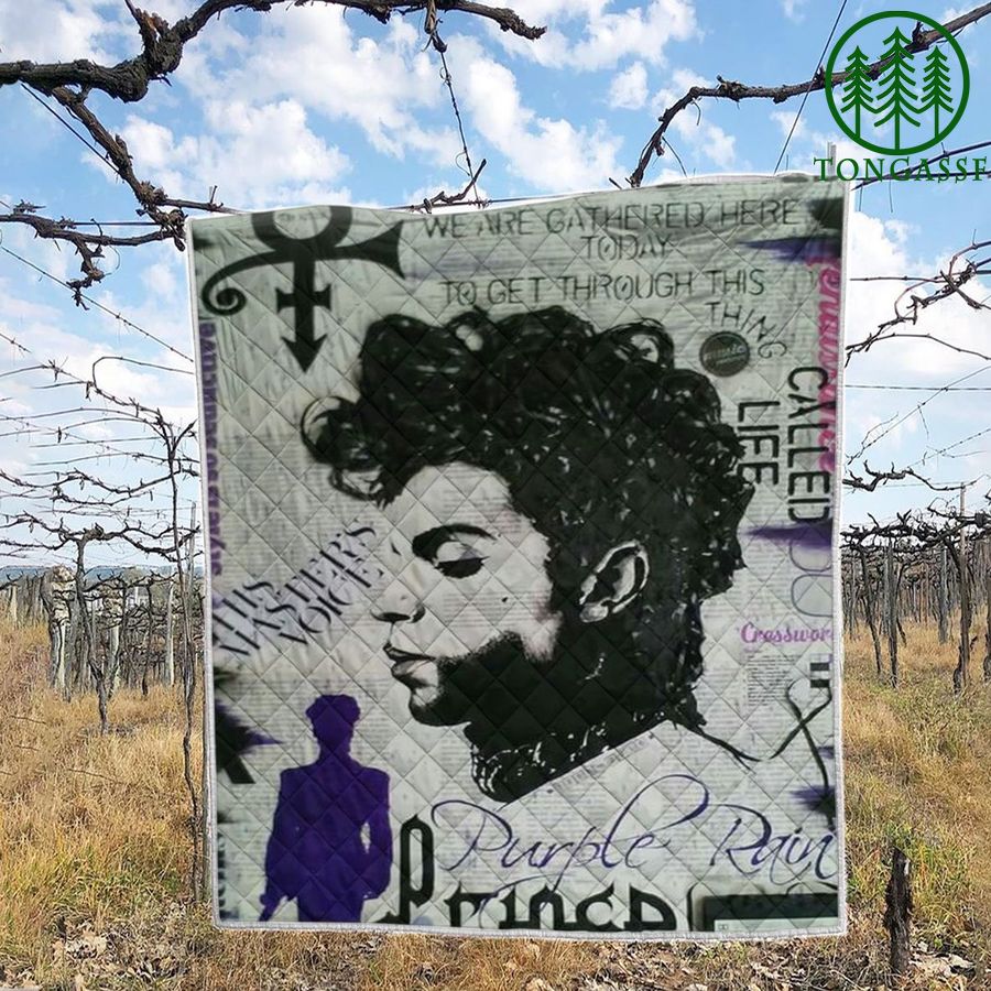 96 The Artist Purple rain PRINCE grey 3d quilt blanket