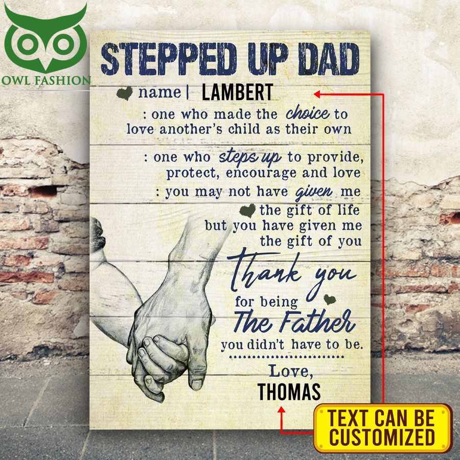 12 Personalized Stepped Up Dad Hand In Hand Canvas