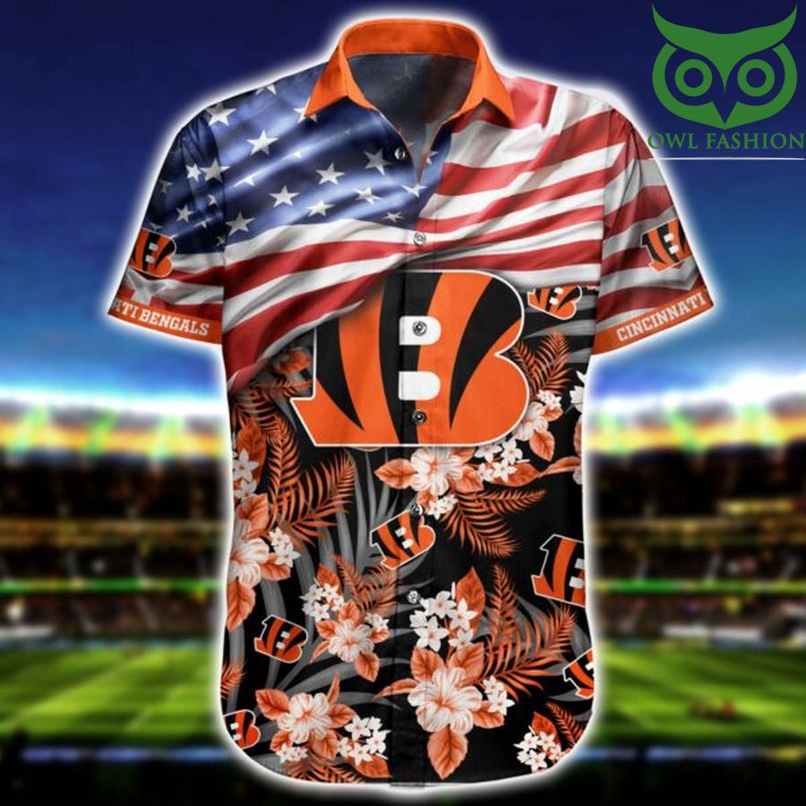 17 USA Flag football NFL Cincinnati Bengals Hawaiian Shirt
