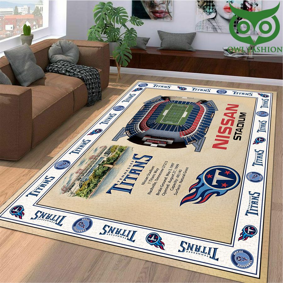332 Fan Design Bordered Tennessee Titans Stadium 3D View Area Rug