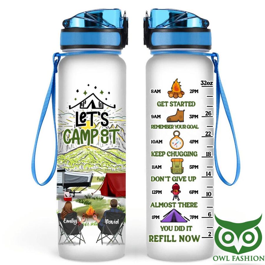 66 Personalized Camping Lets Camp Out Water Tracker Bottle