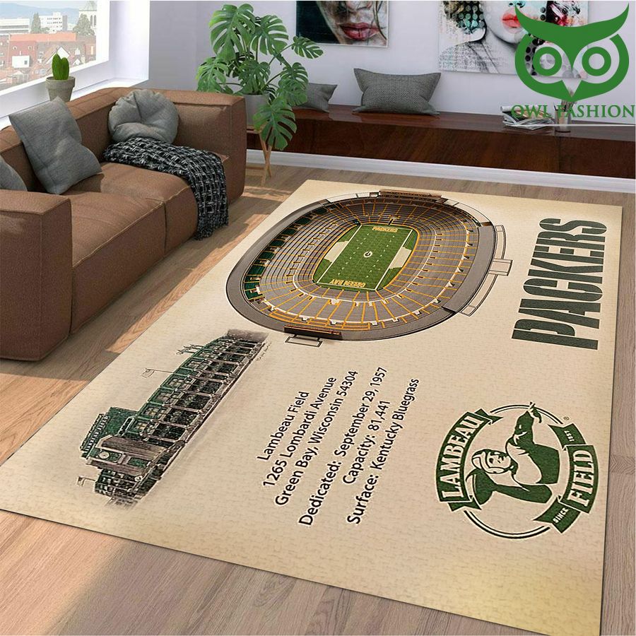 377 Fan Design Green Bay Packers Stadium 3D View Area Rug