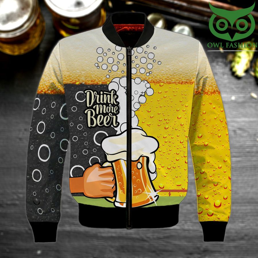 87 Drink More BEER 3D Full Print Bomber Jacket