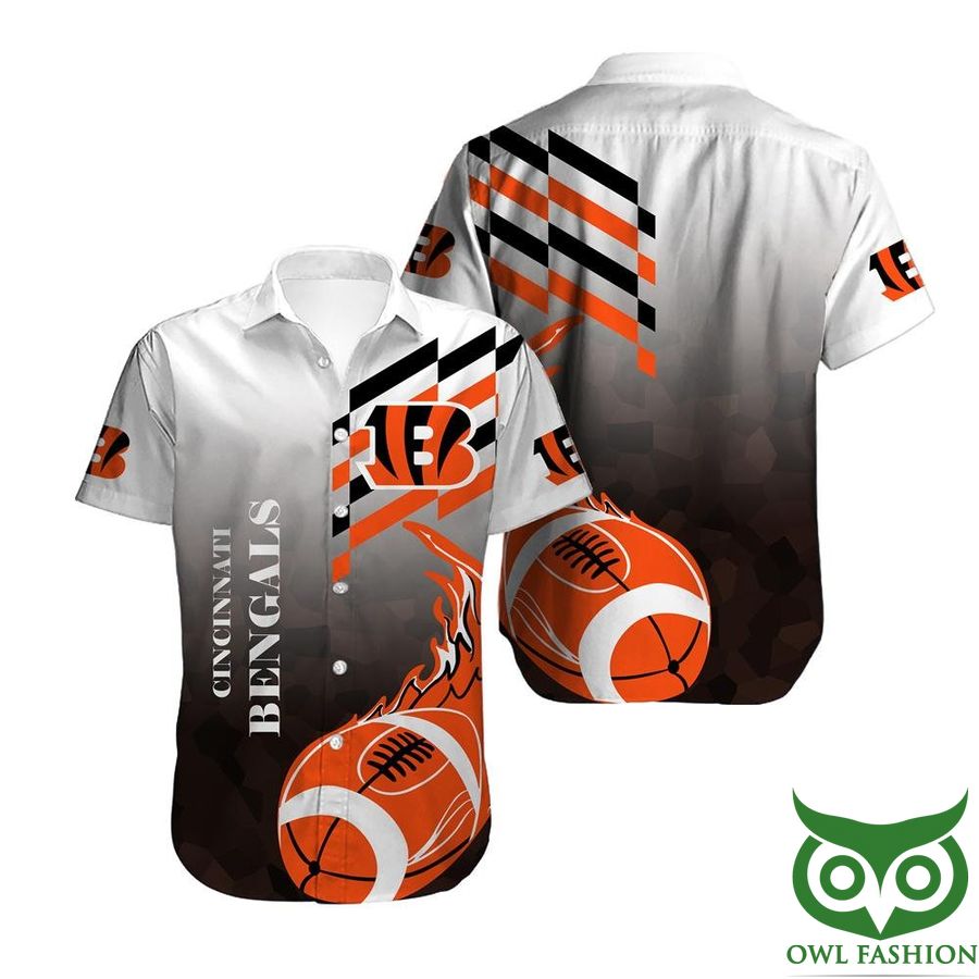 18 NFL Cincinnati Bengals Orange Rugby Football Hawaiian Shirt